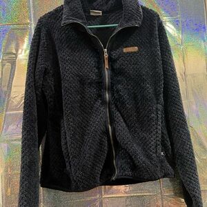 Columbia Navy Blue Sherpa Fleece Jacket Full Zip Teddy Coat